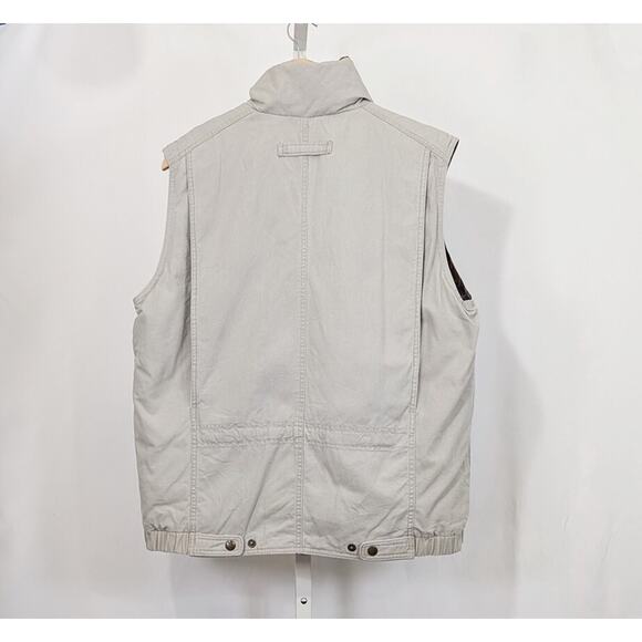 Vintage 80s Vest Tan Goose Down Flannel Lined Outdoor Men's Size M Eddie Bauer - Picture 4 of 9